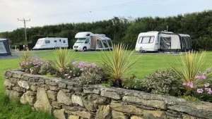 Touring pitches at Hendre Mynach near Barmouth