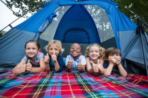 Camping grounds at Pen y Bont Touring Park near Bala