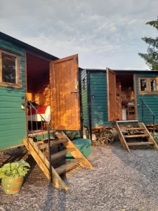 Shepherd’s hut accommodation at Siabod Huts